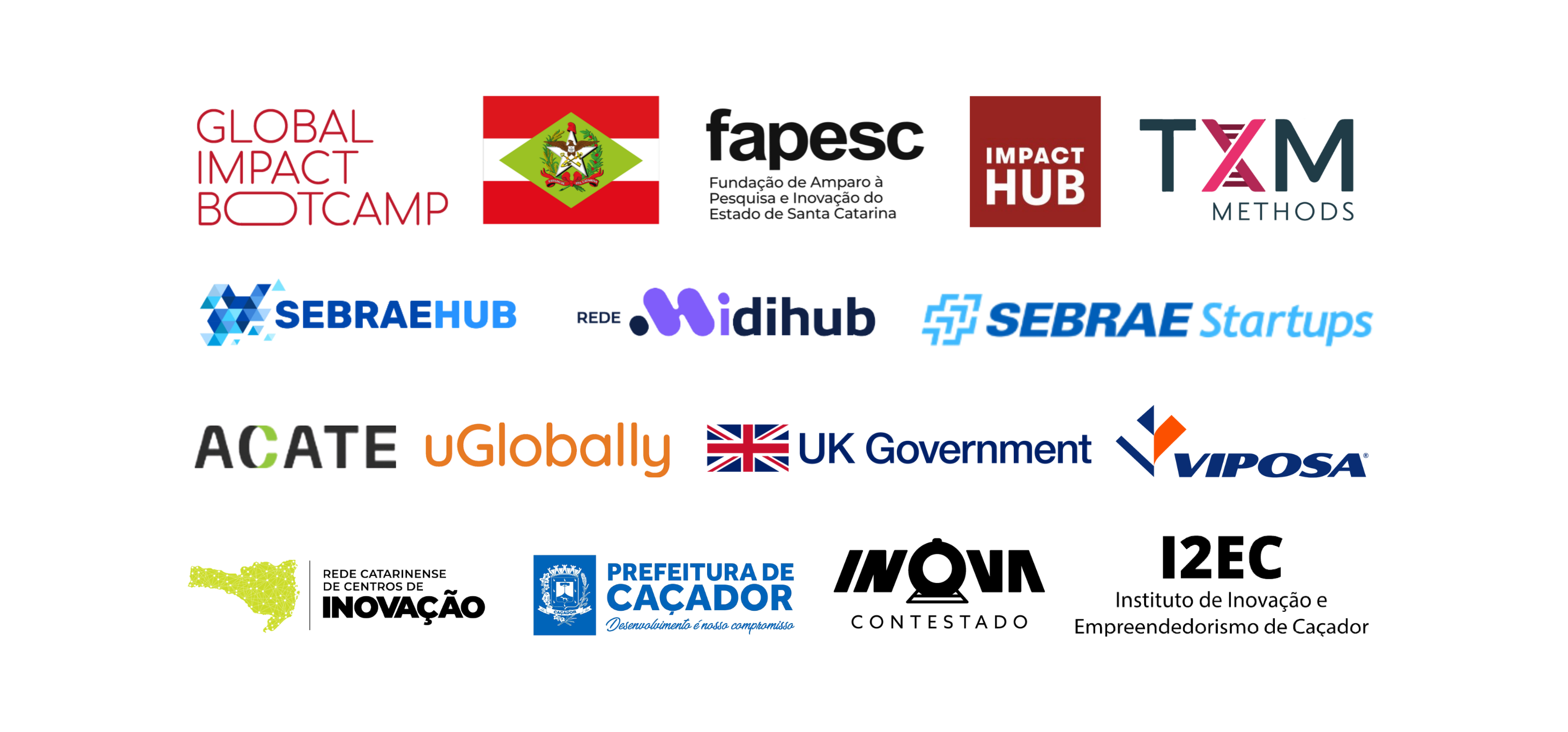 Logos de parceiros do ecossistema CLIMAEDU